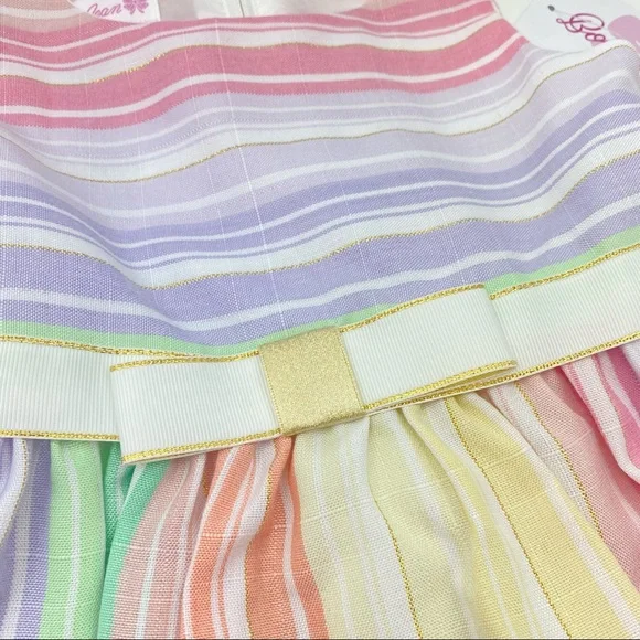 BONNIE JEAN Toddler Little Girls Striped Linen Spring Dress NWT - Picture 6 of 12